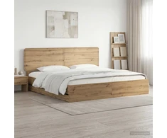 Lova Bed Frame with Storage and Headboard Artisan Oak 180 x 200 cm