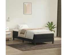 Box Spring Lova be čiužinio Juoda 100x220 cm aksomas