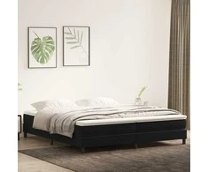 Box Spring Lova be čiužinio Juoda 200x210 cm aksomas