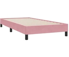 Box Spring Lova be čiužinio Rožinė 100x210 cm aksomas