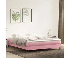 Box Spring Lova be čiužinio Rožinė 180x220 cm aksomas