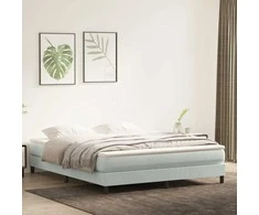 Box Spring Lova be čiužinio Šviesiai pilka 180x220 cm aksomas
