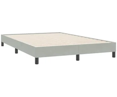 Box Spring Lova be čiužinio Šviesiai pilka 160x220 cm aksomas