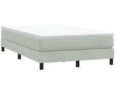 Box Spring Lova be čiužinio Šviesiai pilka 120x210 cm aksomas