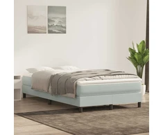 Box Spring Lova be čiužinio Šviesiai pilka 120x220 cm aksomas