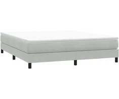 Box Spring Lova be čiužinio Šviesiai pilka 180x220 cm aksomas