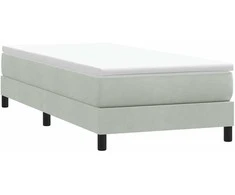 Box Spring Lova be čiužinio Šviesiai pilka 80x210 cm aksomas