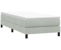 Box Spring Lova be čiužinio Šviesiai pilka 90x210 cm aksomas