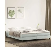 Box Spring Lova be čiužinio Šviesiai pilka 200x210 cm aksomas