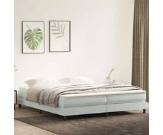 Box Spring Lova be čiužinio Šviesiai pilka 200x220 cm aksomas