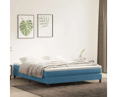 Box Spring Lova be čiužinio Tamsiai mėlyna 180x220 cm aksomas
