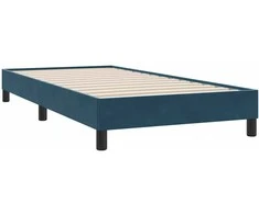 Box Spring Lova be čiužinio Tamsiai mėlyna 90x210 cm aksomas