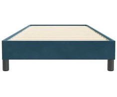 Box Spring Lova be čiužinio Tamsiai mėlyna 100x220 cm aksomas