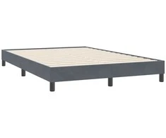 Box Spring Lova be čiužinio Tamsiai pilka 160x220 cm aksomas