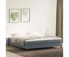 Box Spring Lova be čiužinio Tamsiai pilka 200x210 cm aksomas