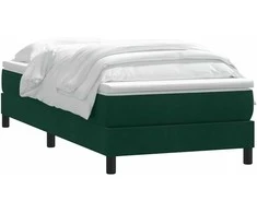 Box Spring Lova be čiužinio Tamsiai žalia 200x220 cm aksomas