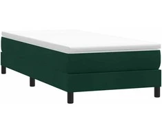 Box Spring Lova be čiužinio Tamsiai žalia 100x210 cm aksomas