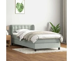 Box Spring Lova su čiužiniu Šviesiai pilka 90x210 cm Velvet