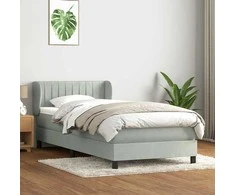 Box Spring Lova su čiužiniu Šviesiai pilka 90x210 cm Velvet