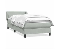 Box Spring Lova su čiužiniu Šviesiai pilka 90x210 cm Velvet