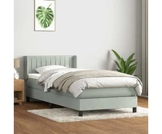 Box Spring Lova su čiužiniu Šviesiai pilka 90x210 cm Velvet