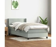 Box Spring Lova su čiužiniu Šviesiai pilka 90x210 cm Velvet
