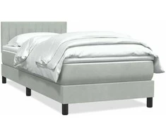 Box Spring Lova su čiužiniu Šviesiai pilka 90x210 cm Velvet