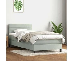Box Spring Lova su čiužiniu Šviesiai pilka 90x210 cm Velvet