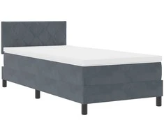 Kiemas lova su čiužiniu Tamsiai pilka 90 x 200 cm Aksomas