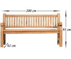 Mville Clp Trading Teakbank Jackson 200 cm