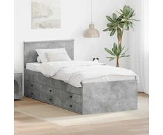Dienos lova Betono pilka ir juoda 100 x 200 cm Apdirbta mediena