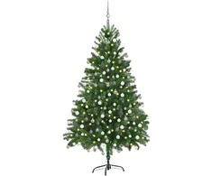 Kalėdų eglutė su 300 LED s stovu Žalia 180 cm PE