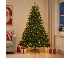 Dirbtinė Sulankstoma Kalėdų Eglutė 240 cm 300 LED Šilta balta