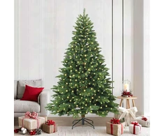 Dirbtinė Sulankstoma Kalėdų Eglutė 240 cm 300 LED Šilta balta