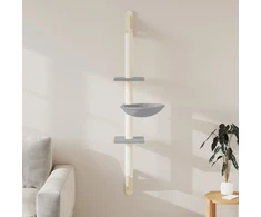 Draskyklė katėms su draskymo stovu, šviesiai pilka, 142,5cm