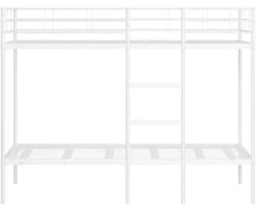 Dviaukštė lova be čiužinio Balta 90x200 cm Plienas