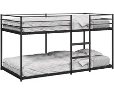 Dviaukštė lova be čiužinio Juoda 90x200 cm Plienas