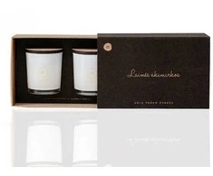 Dviejų sojų vaško žvakių rinkinys "Laimės akimirkos", Candle Family, raudonosios vynuogės , obuoliai, ambra