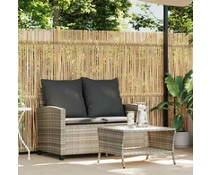 Dvivietė sodo sofa su pagalvėlėmis ir staliuku, šviesiai pilka