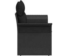 Sodo sofa su pagalve Juoda 141 x 62 x 69cm poliratanas