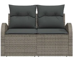 Sodo sofa su pagalve Pilka 124 x 62 x 69cm poliratanas