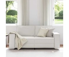 Dvivietė sofa Baltas 180 cm Dirbtinė oda