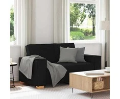 Dvivietė sofa, juoda, 160x78x84 cm, audinys