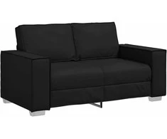 Dvivietė sofa Juodas 160 cm Dirbtinė oda
