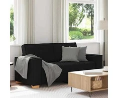 Dvivietė sofa, juoda, 180x78x84 cm, audinys