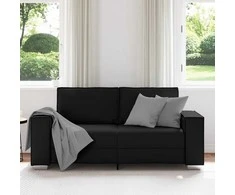 Dvivietė sofa Juodas 180 cm Dirbtinė oda