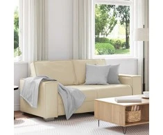 Dvivietė sofa Kreminė 180 cm Dirbtinė oda