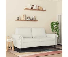Dvivietė sofa, kreminės spalvos, 140cm, aksomas