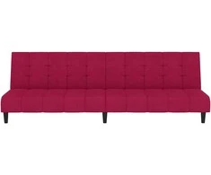 Dvivietė sofa-lova, raudonojo vyno spalvos, aksomas