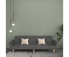 Dvivietė sofa-lova, šviesiai pilkos spalvos, audinys